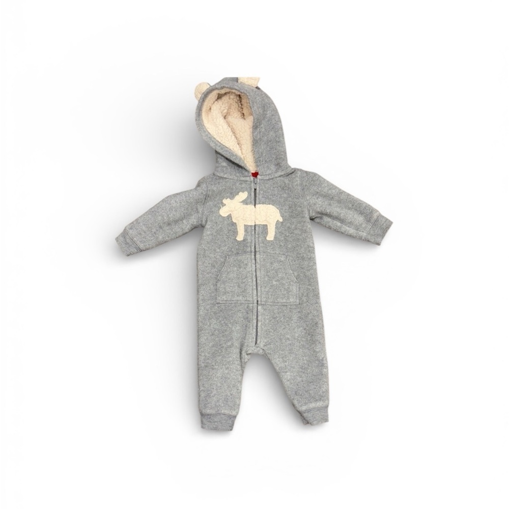 270. Carter's Gray One Piece with Moose Design Size 6 Months